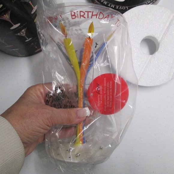Lolita Happy Birthday Martini Glass, hand painted, Brand new in box - Picture 1 of 6